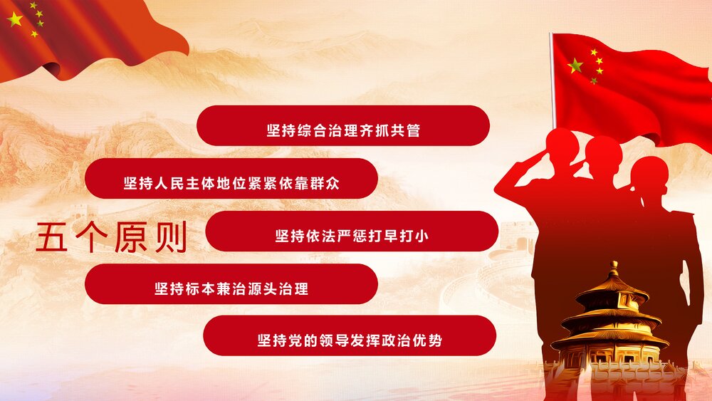 除暴安良铸造和谐社会扫黑除恶宣传PPT课件下载9