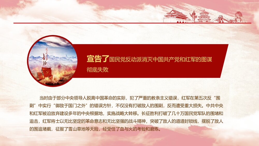 《纪念中国工农红军长征胜利87周年》国庆节主题PPT课件下载6