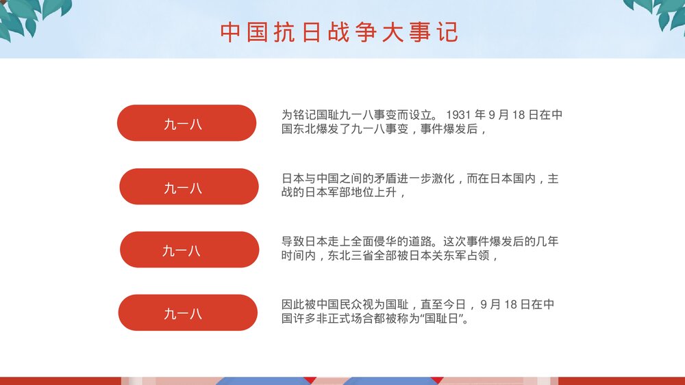 抗战胜利XX周年教育宣传PPT课件下载6