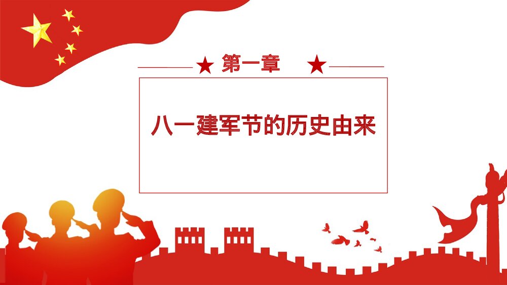 八一建军节热烈庆祝建军xx周年庆典PPT课件下载4