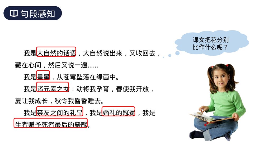 人教版六年级语文上册《花之歌》PPT课件7