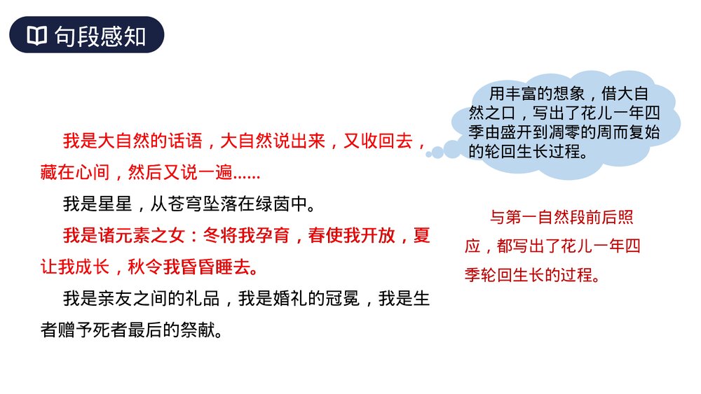 人教版六年级语文上册《花之歌》PPT课件8