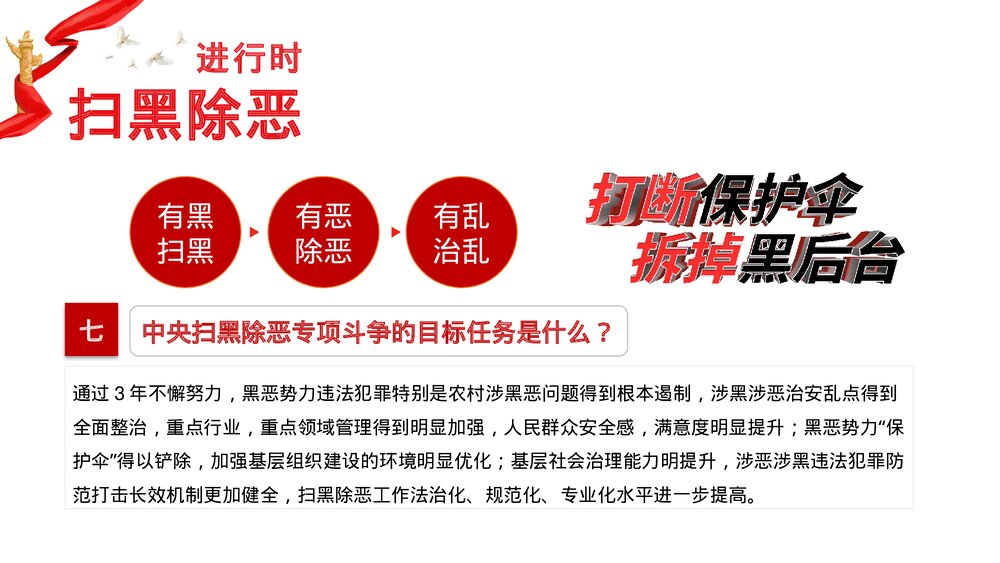 扫黑除恶弘扬正义维护稳定PPT下载5