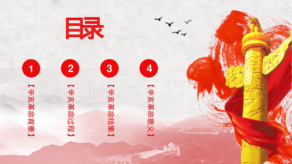 10月10日辛亥革命XXX周年纪念日活动宣传学校教育培训PPT课件2