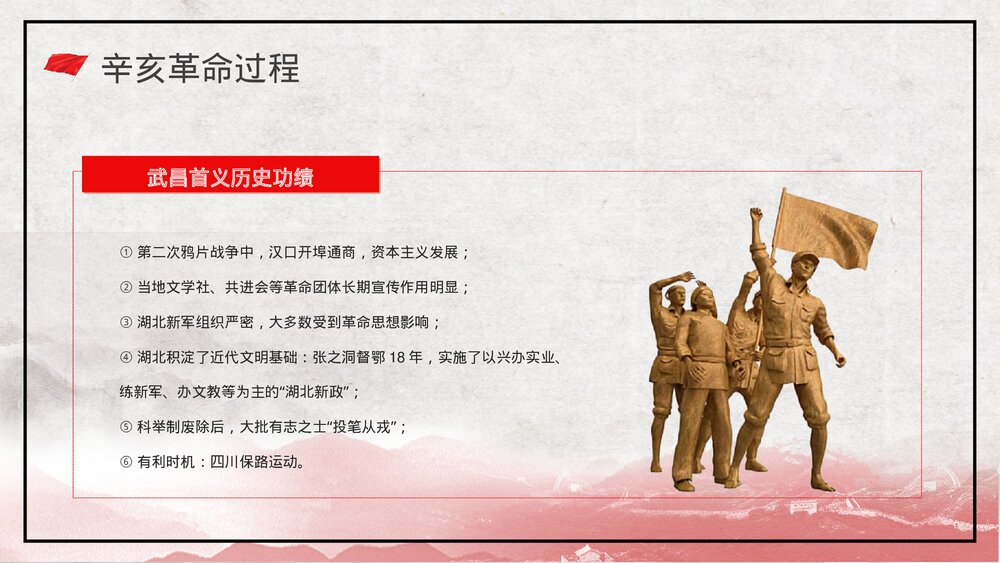 10月10日辛亥革命XXX周年纪念日活动宣传学校教育培训PPT课件9