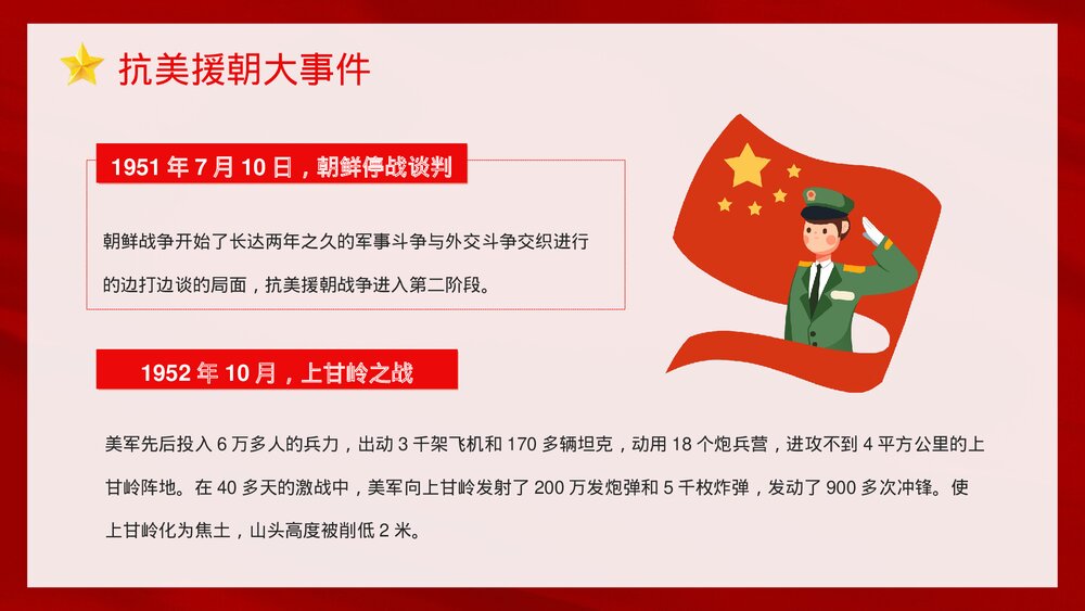 纪念抗美援朝战争胜利专题讲座PPT课件下载7
