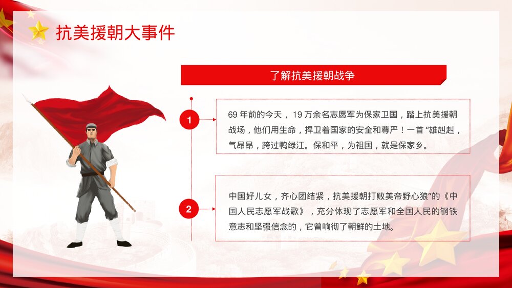 《抗美援朝纪念日》爱国教育宣传专题讲座PPT课件下载4