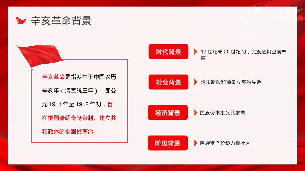 10月10日辛亥革命XX周年纪念主题活动宣传策划党政通用PPT课件4
