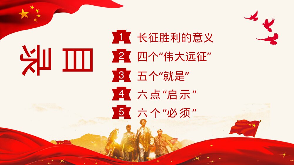 《弘扬长征精神》专题讲座主题班会PPT课件3