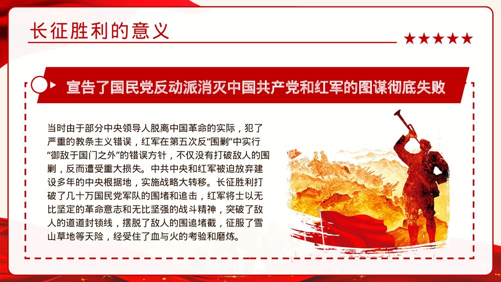 《弘扬长征精神》专题讲座主题班会PPT课件6