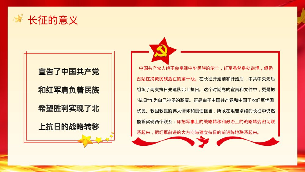 《长征精神永放光芒》庆祝长征胜利纪念党员爱国爱党讲座PPT课件下载7