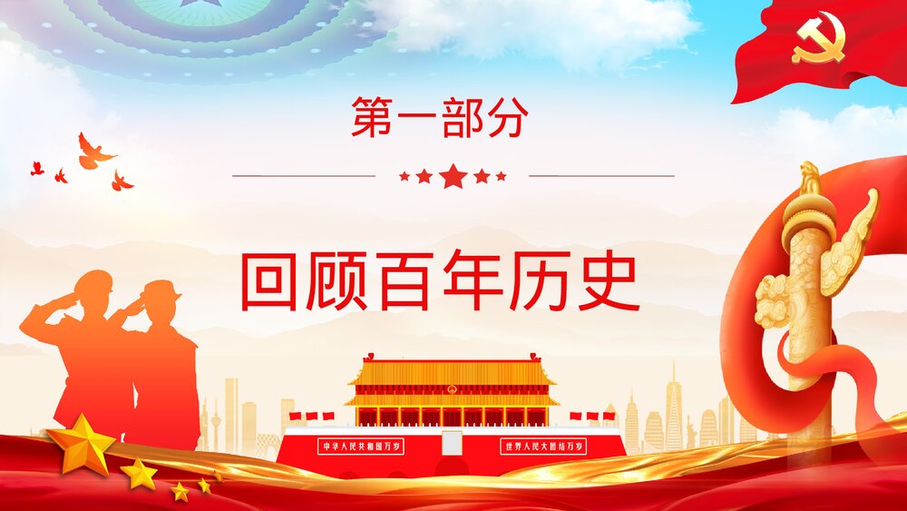 建党一百周年大会讲话精神解读学习动员大会PPT课件下载3