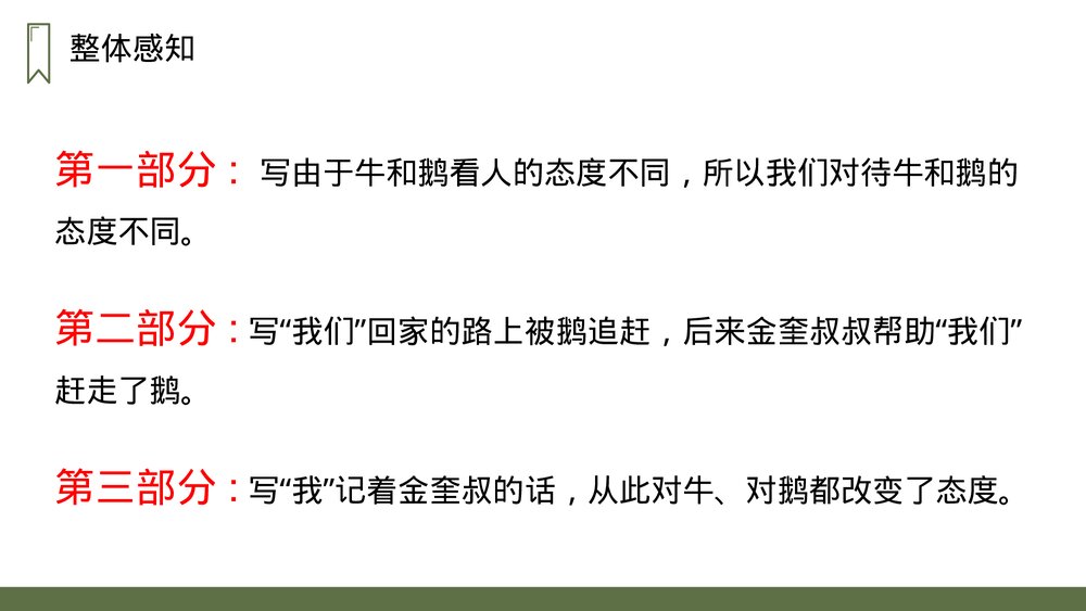 人教版四年级语文上册《牛和鹅》PPT课件9