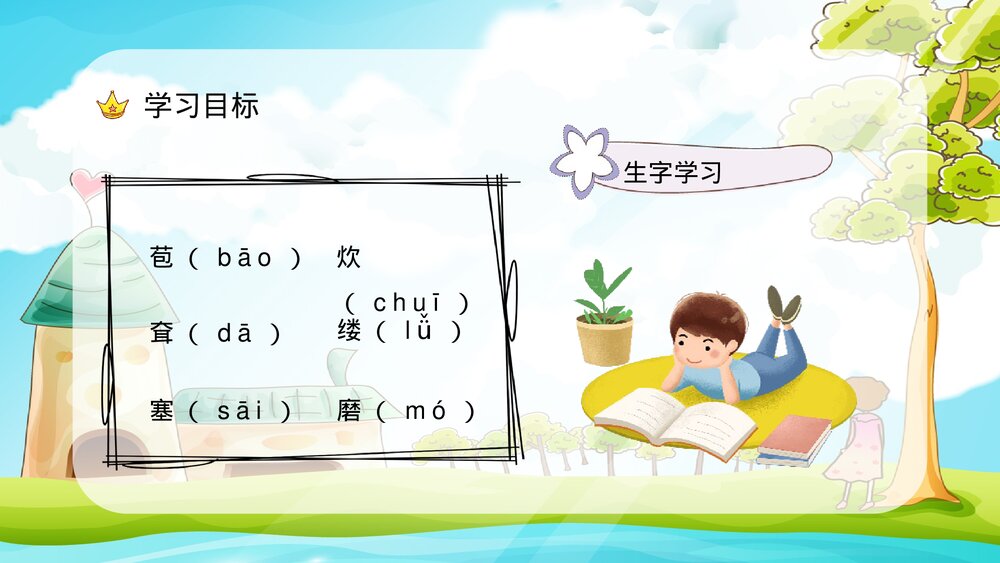 小学语文三年级上册《槐乡的孩子》课文学习重点难点整理课后习题准备PPT课件4
