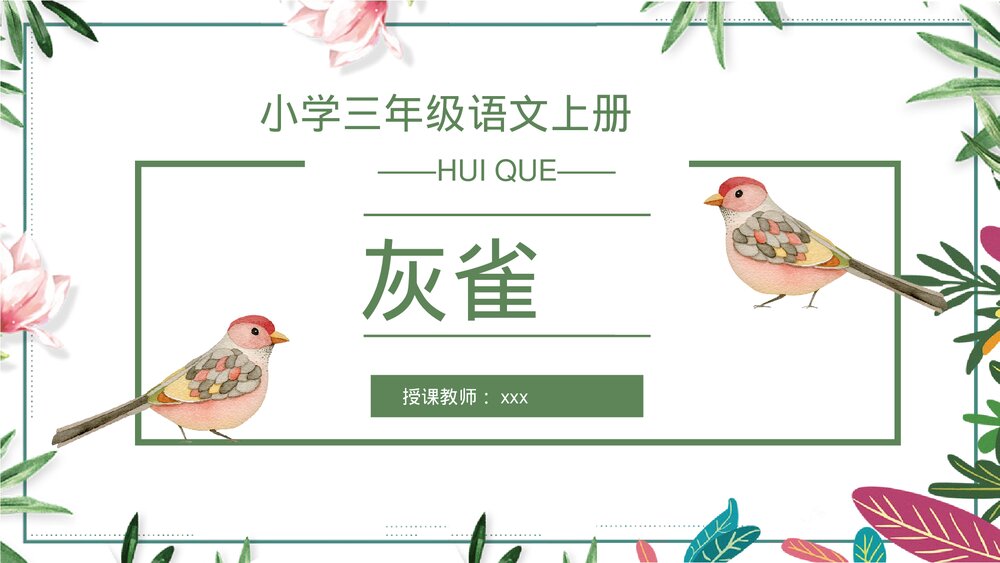 小学三年级语文上册《灰雀》教师教案设计知识点梳理PPT课件1