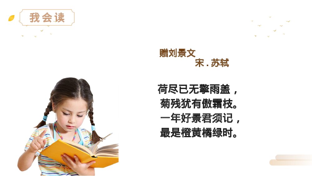 人教版三年级语文上册《赠刘景文》PPT精品课件5