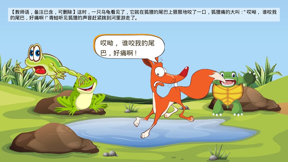 《聪明的乌龟》卡通幼儿园动画故事教育教学PPT课件(电子版·可编辑修改)10