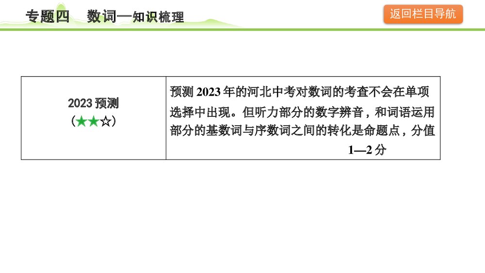备战中考英语语法知识梳理《专题四数词》PPT课件5