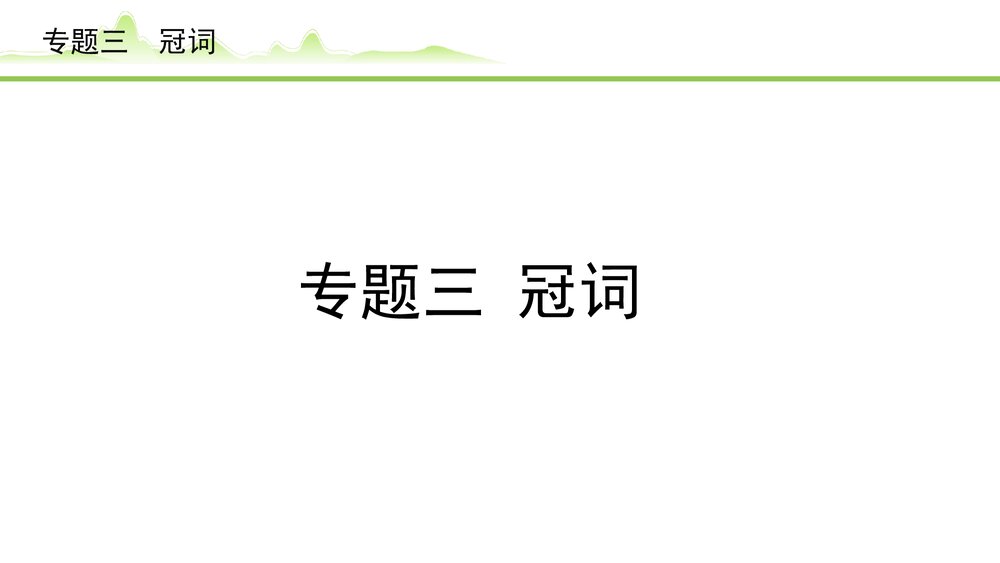 备战中考英语语法知识梳理《专题三冠词》PPT课件1