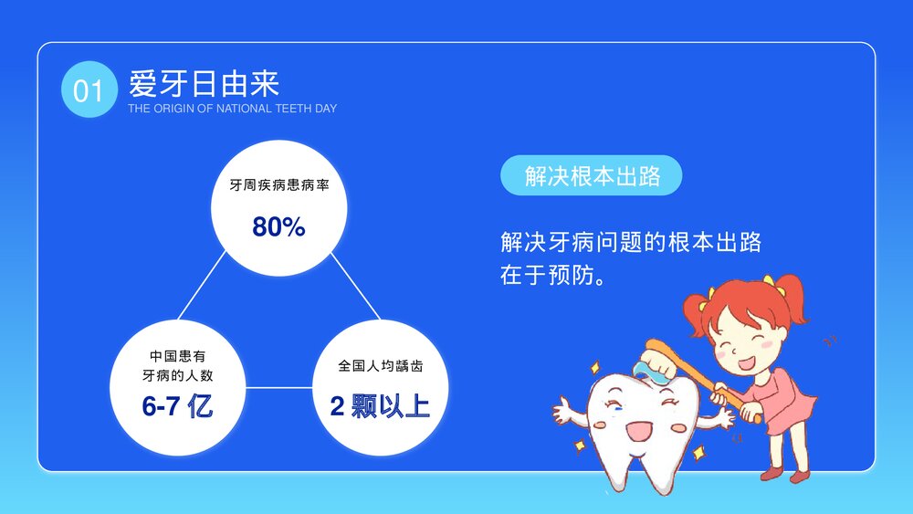 爱牙日牙齿保健口腔护理宣传PPT课件下载4