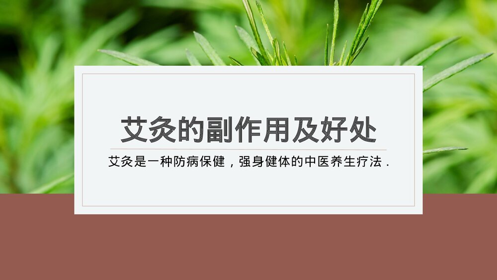 中医养生保健康管理艾灸的副作用及好处PPT课件下载1
