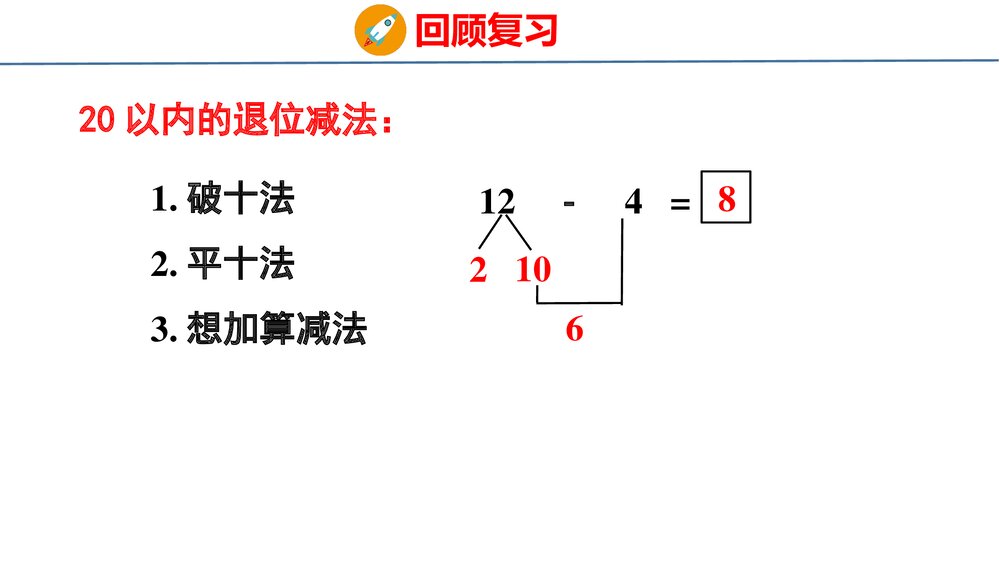 冀教版一年级数学上册《20以内的加减法与解决问题》整理与复习教学PPT课件10