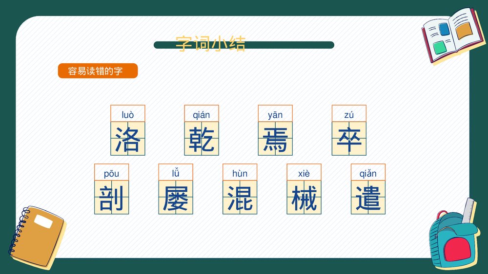 人教版四年级语文下册第七单元知识梳理复习PPT课件下载3