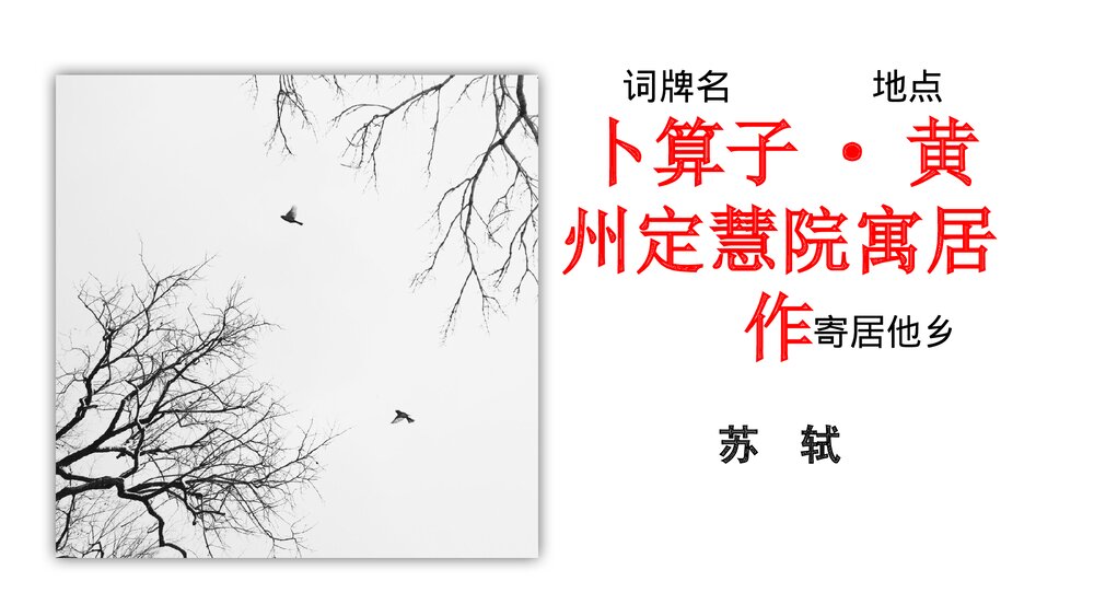 部编版八年级语文下册第六单元课外古诗词诵读《卜算子&middot;黄州定慧院寓居作》《卜算子&middot;咏梅》2