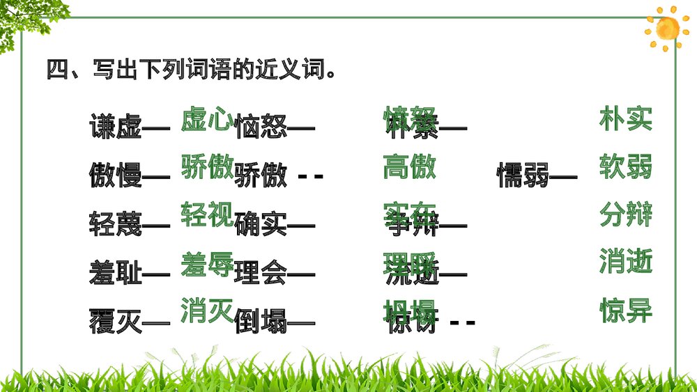 部编版小学语文三年级下册第二单元复习PPT课件下载8