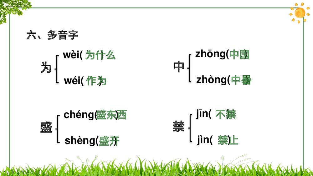 部编版小学语文三年级下册第二单元复习PPT课件下载10