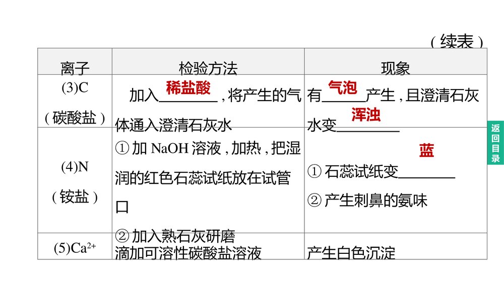 (人教版)中考化学总复习PPT课件：主题17 物质的检验与鉴别、分离与除杂5