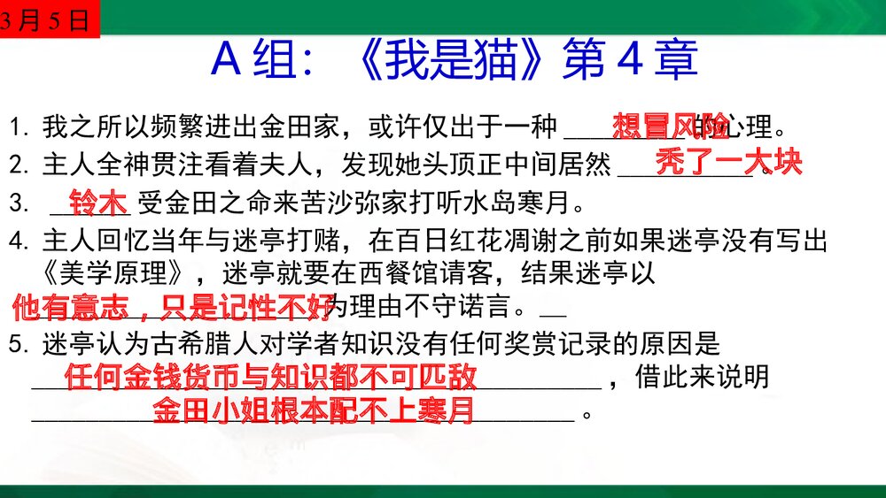 部编版初中语文九年级下册名著阅读课堂检测课件PPT下载3