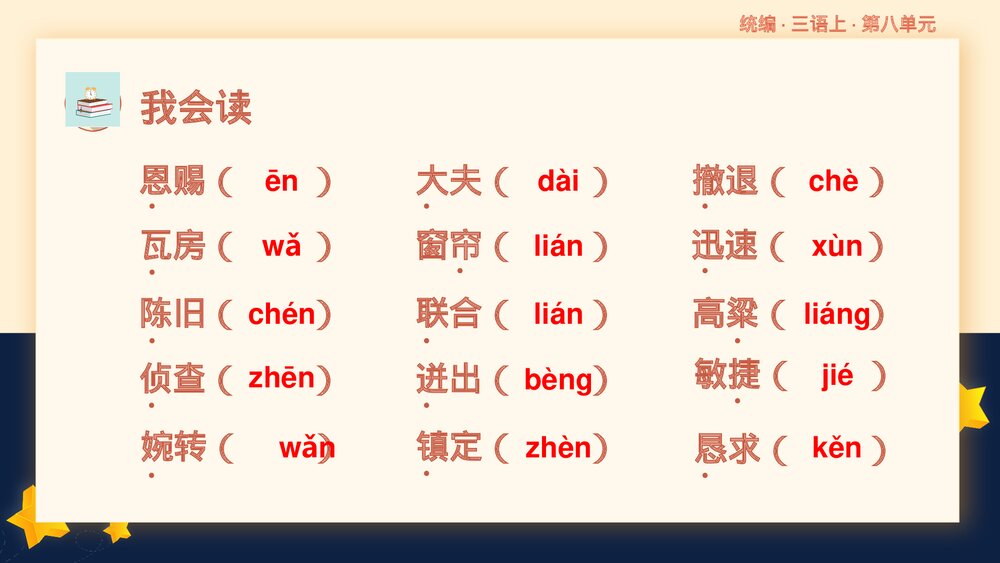 部编版语文三年级上册第八单元复习课件PPT下载4
