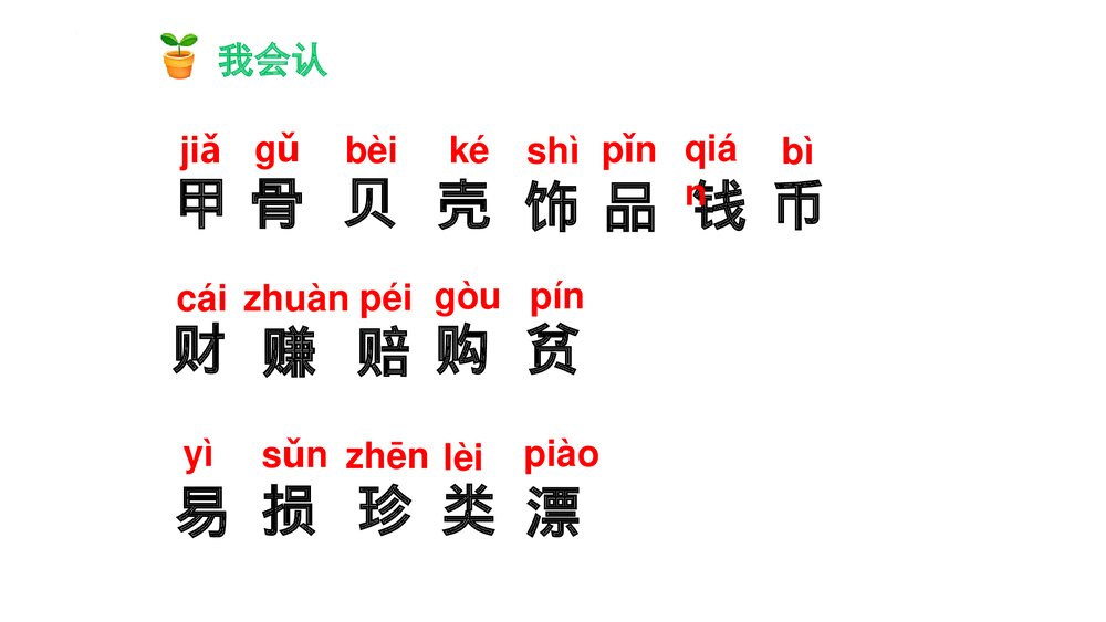 小学语文二年级下册·识字3 “贝”的故事(PPT课件)4
