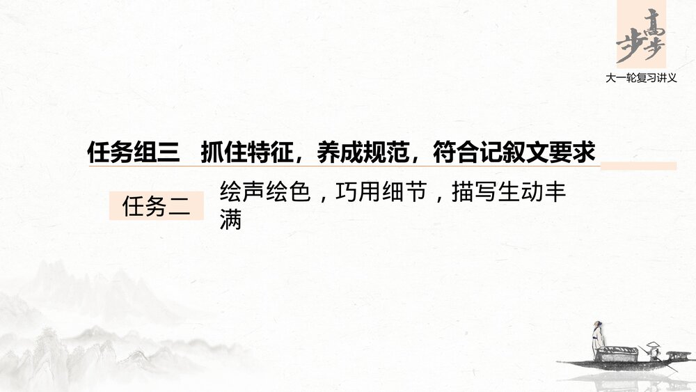 部编版·高三语文一轮复习-22版《绘声绘色，巧用细节，描写生动丰满》PPT写作课件1