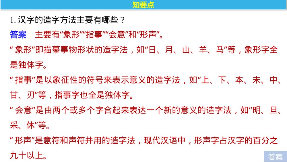 人教版&middot;高三语文&middot;语言文字应用-21-22版：第三课 神奇的汉字《第一节 字之初，本为画&mdash;&mdash;6