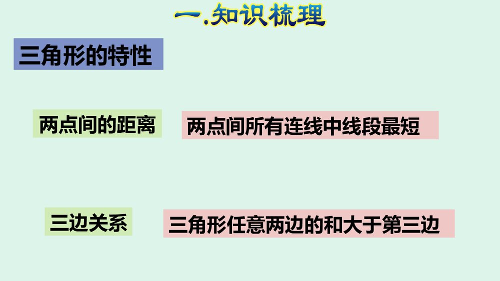 《三角形》人教版四年级数学下册期末整理复习PPT课件下载7