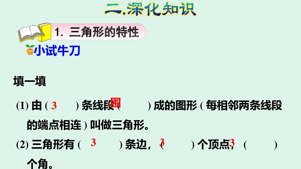 《三角形》人教版四年级数学下册期末整理复习PPT课件下载10