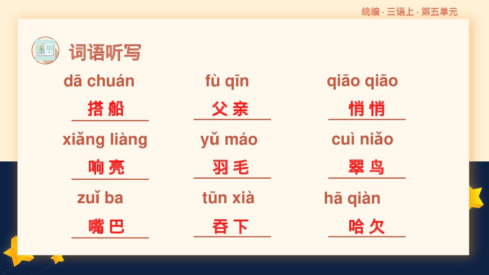 统编版三年级语文上册第五单元复习课件PPT下载6