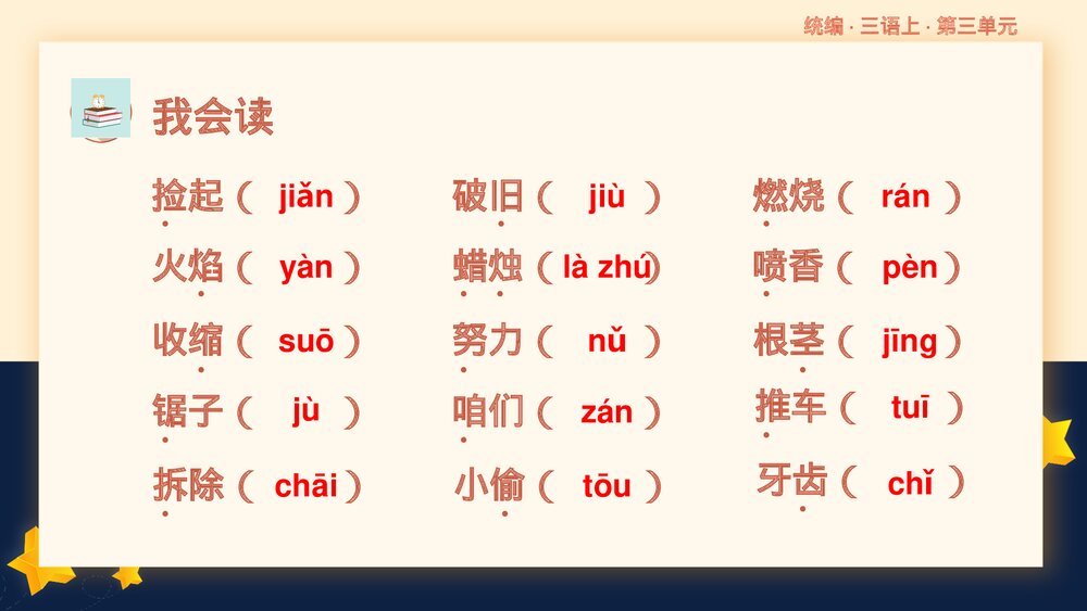 统编版三年级语文上册第三单元复习课件PPT下载3