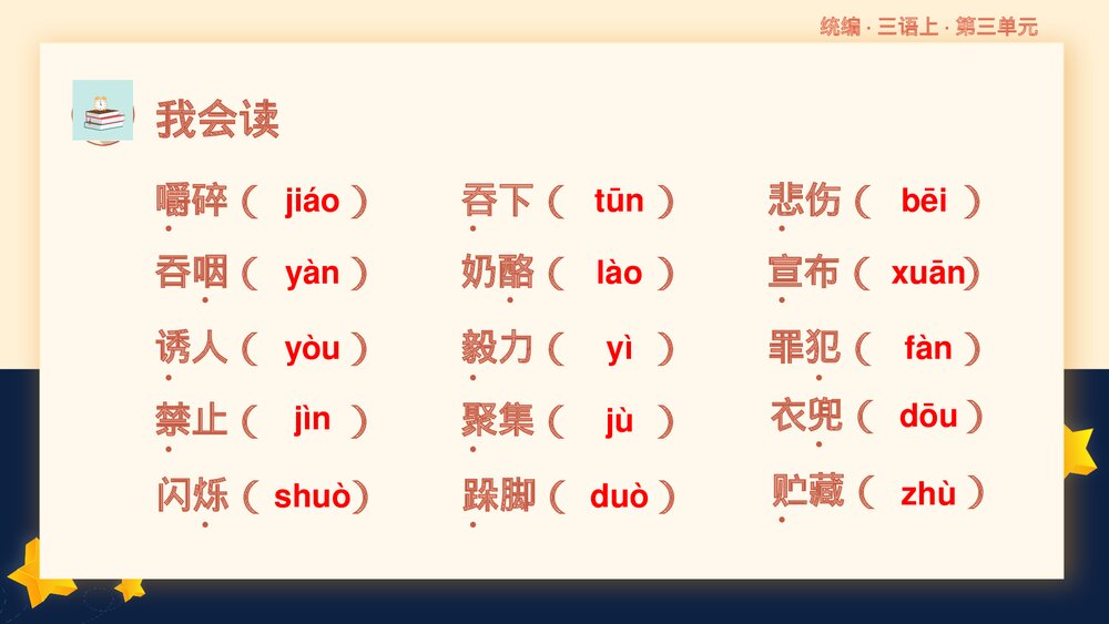 统编版三年级语文上册第三单元复习课件PPT下载4