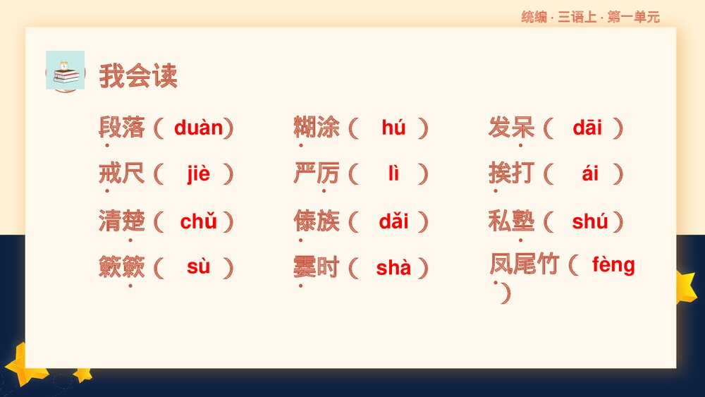 统编版三年级语文上册第一单元复习课件PPT下载4