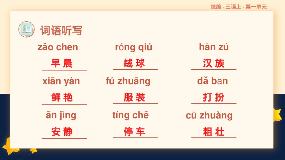 统编版三年级语文上册第一单元复习课件PPT下载8