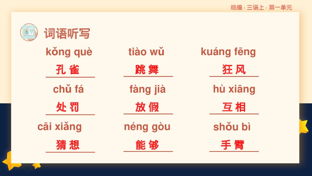 统编版三年级语文上册第一单元复习课件PPT下载9