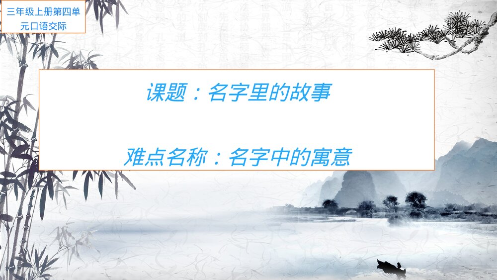 部编版三年级语文上册第四单元 口语交际：名字里的故事 教学课件PPT下载1