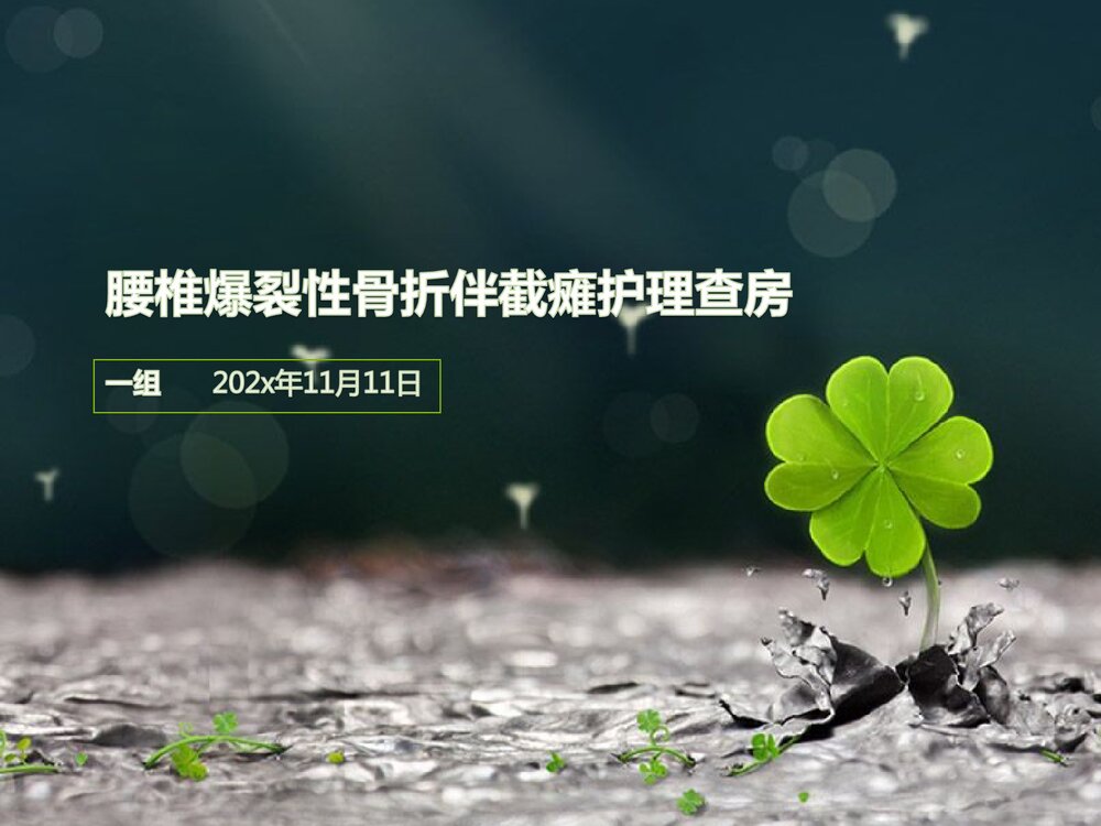 腰椎爆裂性骨折伴截瘫护理查房PPT课件下载1