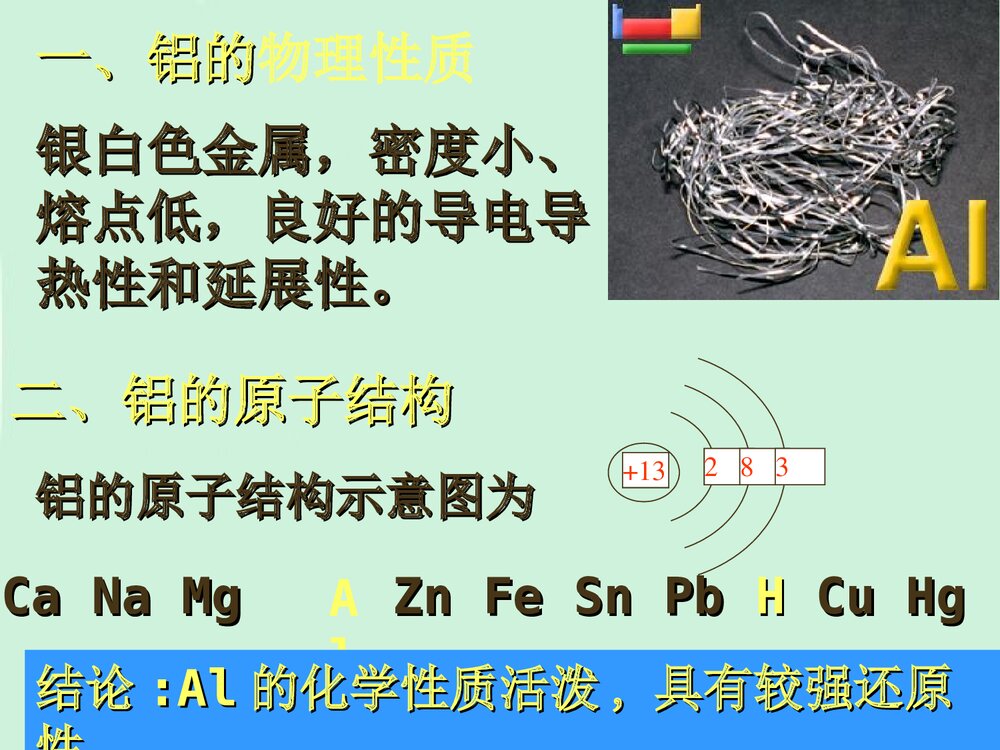 《金属铝的化学性质》高一化学教学PPT课件2