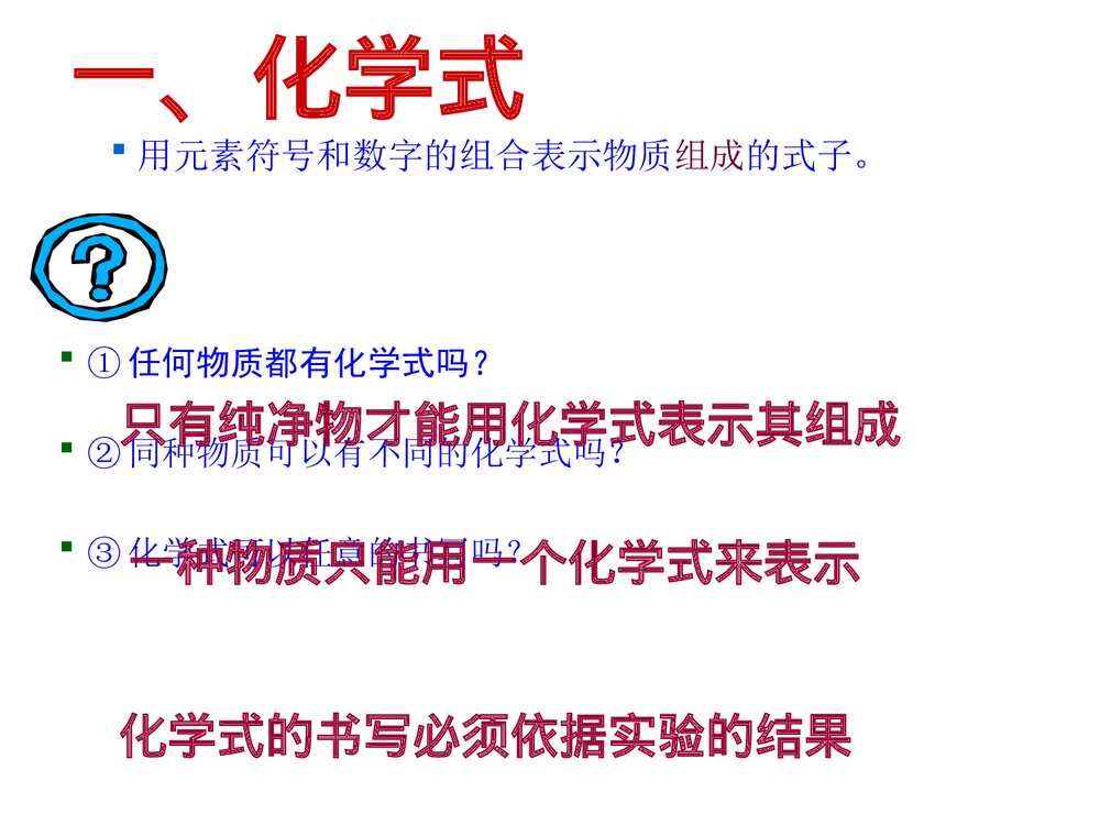 九年级上册化学·第四单元物质构成奥秘·课题四化学式与化合价课件PPT下载3
