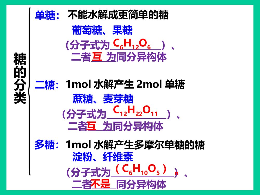 高中化学必修二第三章《第四节 基本营养物质 糖类》精品PPT课件下载4
