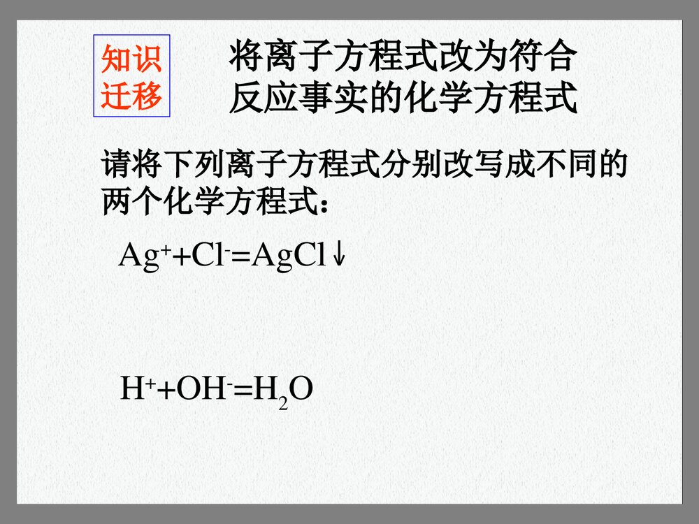 高一化学必修一方离子方程式PPT课件8